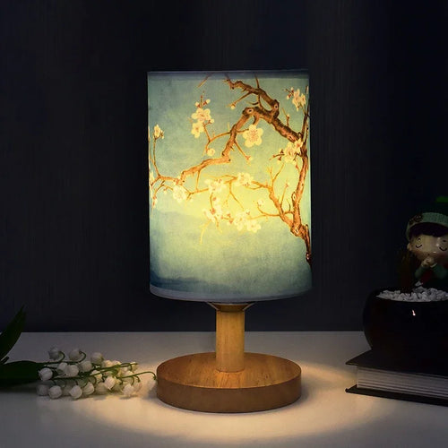 lampe de table led fleur de prunier design chinois pour ambiance douce - vue 3 sur 10