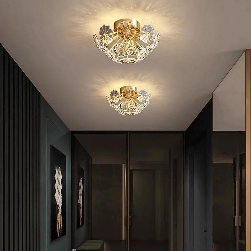 plafonnier en verre cristal luxe design nordique pour intérieur moderne - vue 3 sur 9