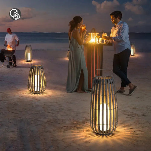 Outdoor Home Garden Solar lights, Rattan IP65 Waterproof Street Lamp Villa Courtyard Landscape Lawn Light For Garden Patio Fence - vue 2 sur 13