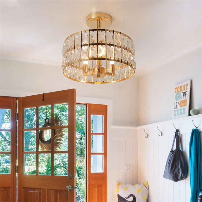 Plafonniers nordiques pour chambre Lustre couloir vestiaire plafonnier Luminaire Lampa Sufitowa abat-jour suspendu décor à la maison - vue 3 sur 12