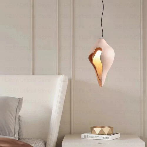 lustre moderne en plâtre design créatif conque suspension - vue 3 sur 9