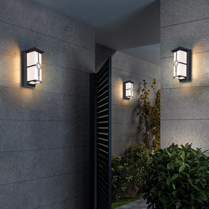 LED applique extérieure en plastique/aluminium porte d'entrée étanche IP65 applique jardin Patio terrasse maison luminaire mural - vue 6 sur 15