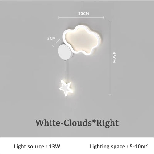 applique murale nuage et lune pour chambre d'enfant - vue 15 sur 22