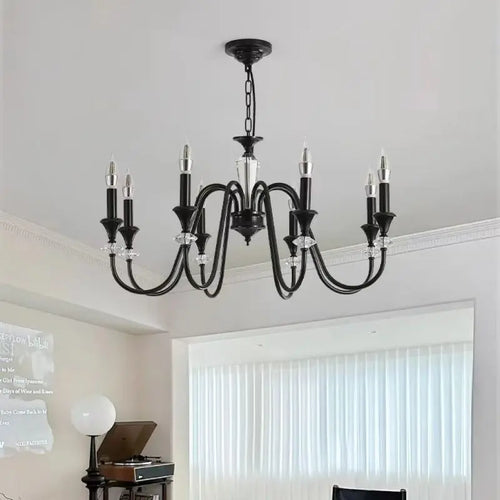 lustre en cristal rétro au design élégant pour éclairage intérieur - vue 4 sur 11