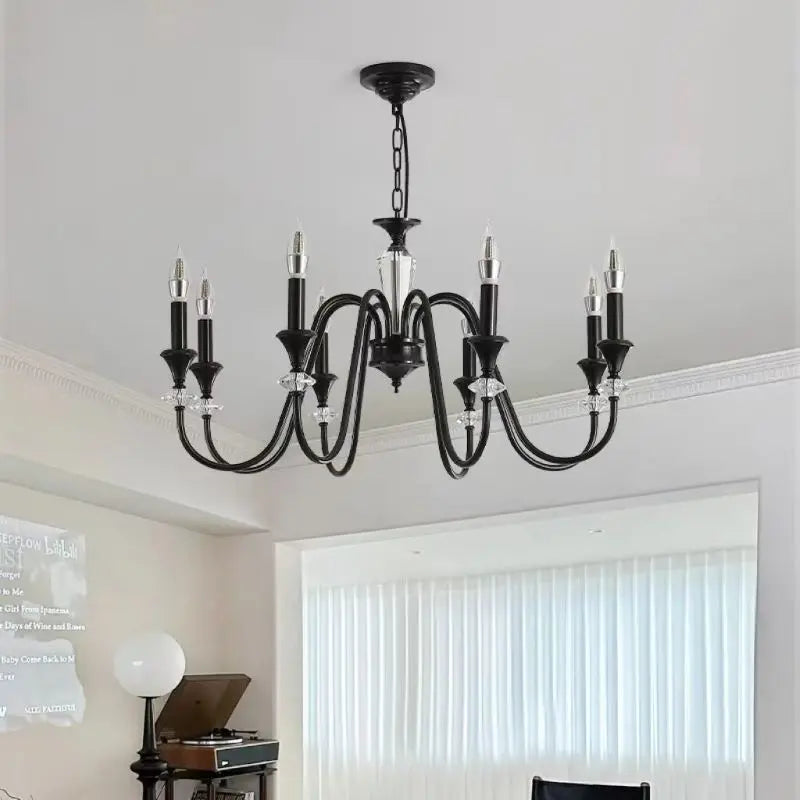 lustre en cristal rétro au design élégant pour éclairage intérieur - vue 3 sur 11