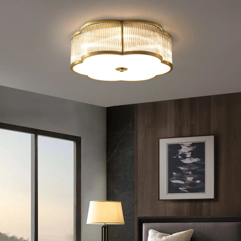 Suspension ou plafonnier en verre de cuivre E27 lampe à LED montée au plafond pour salon allée chambre Lampara luminaire intérieur - vue 4 sur 8
