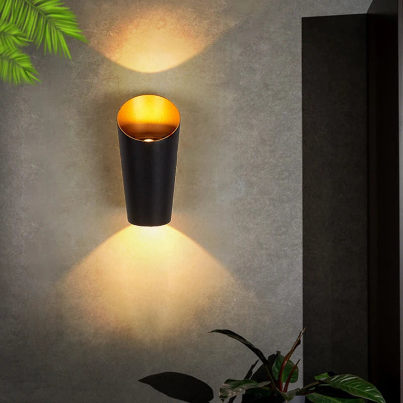 applique murale led spirale double tête étanche jardin balcon - vue 2 sur 18