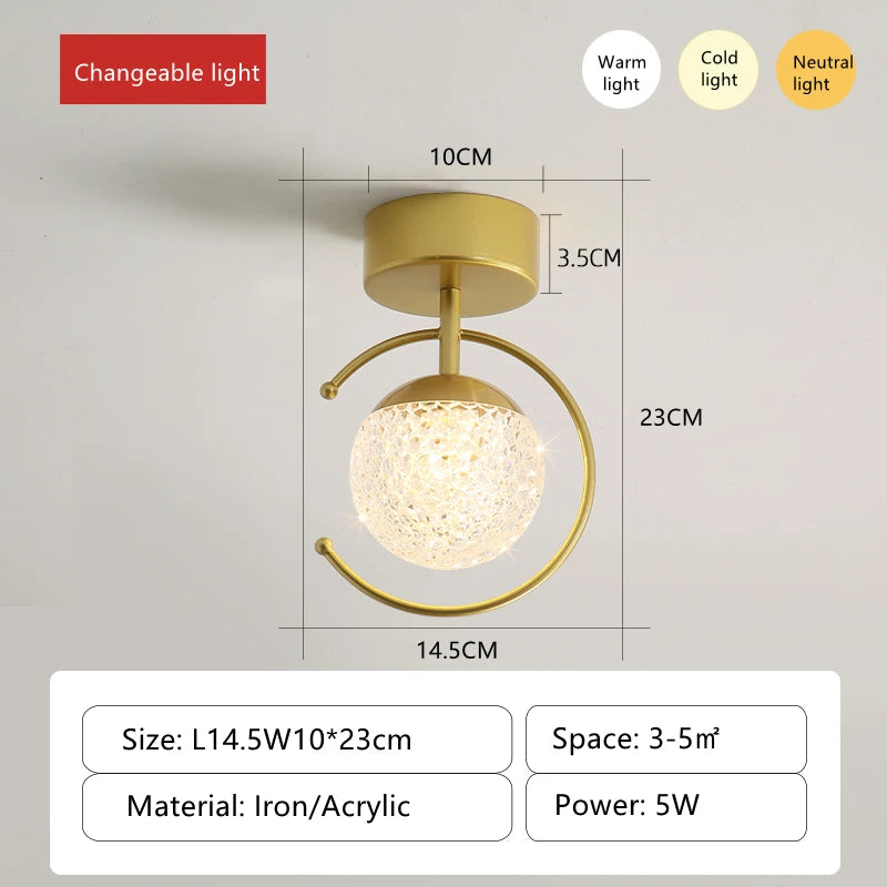 plafonnier led acrylique éclairage luxe intérieur gradation continue - vue 8 sur 10