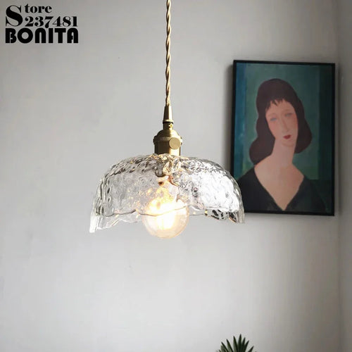 suspension en cuivre et verre pour restaurant vintage - vue 2 sur 8