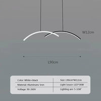 lustre moderne à leds avec télécommande et ligne simple