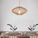 suspension luminaire rétro en bois pour îlot cuisine
