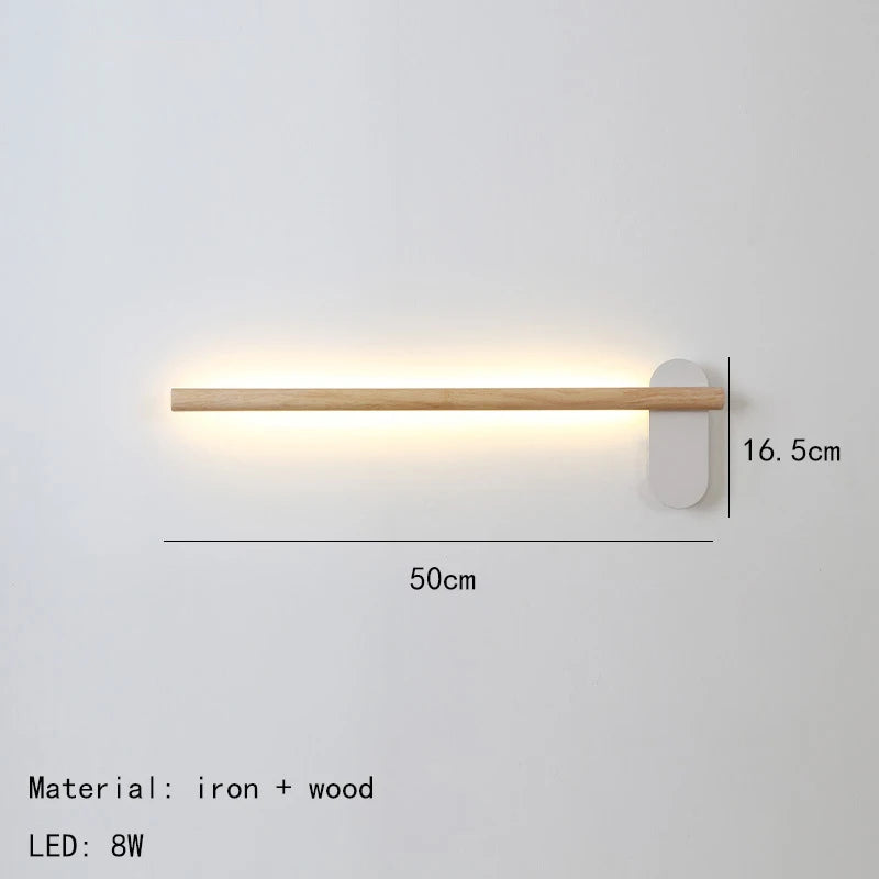 applique murale nordique réglable en bois et métal minimaliste