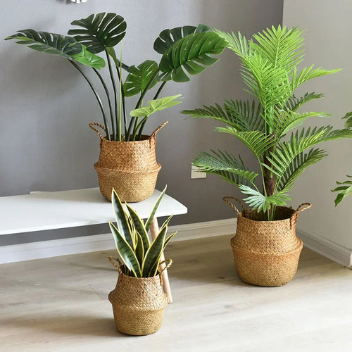 panier en osier pour rangement et décoration jardin - vue 2 sur 12
