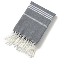 Serviette de plage turque rayée à franges coton