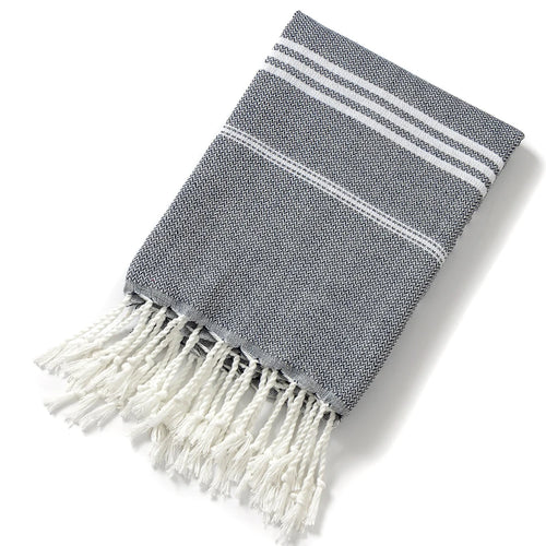 Serviette de plage turque rayée à franges coton