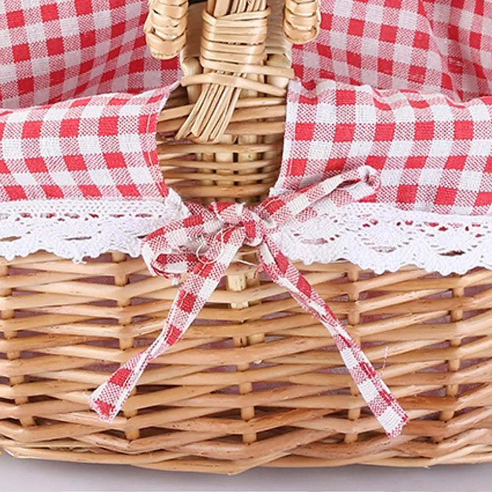 panier en osier pour pique-nique et rangement avec couvercles - vue 8 sur 8