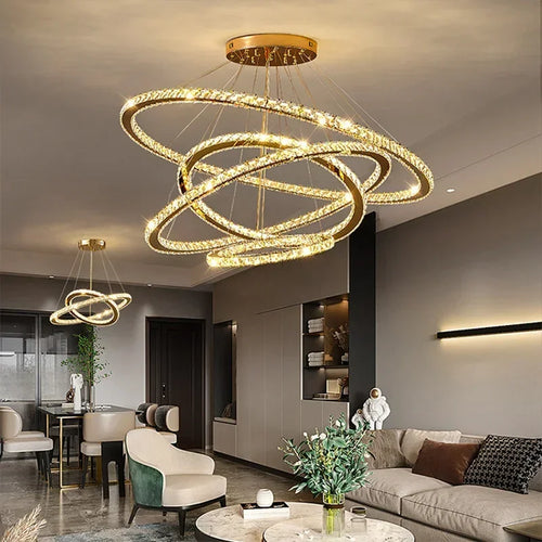lustre en cristal winfordo pour hall d'exposition - vue 6 sur 11