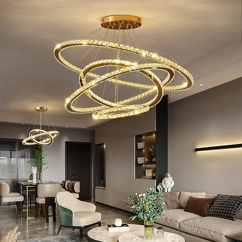 lustre en cristal winfordo pour hall d'exposition - vue 5 sur 11