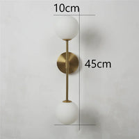 applique murale led post-moderne simple en verre doré