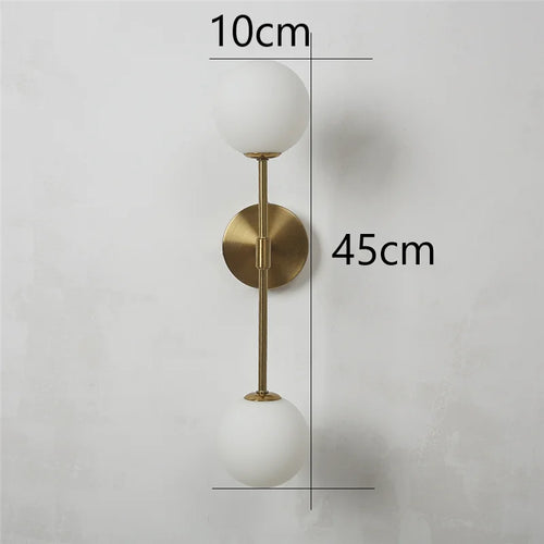 applique murale led post-moderne simple en verre doré
