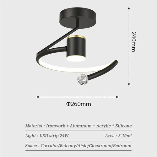 Plafonnier led minimaliste ciel étoilé éclairage intérieur - vue 5 sur 8