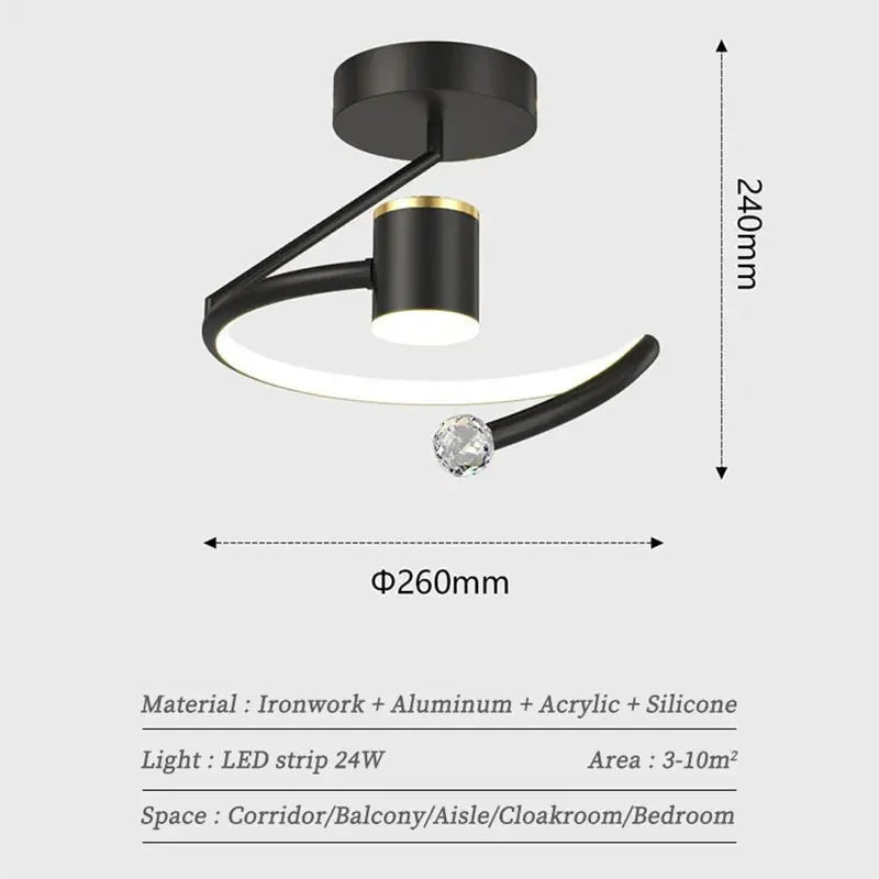 Plafonnier led minimaliste ciel étoilé éclairage intérieur - vue 5 sur 8