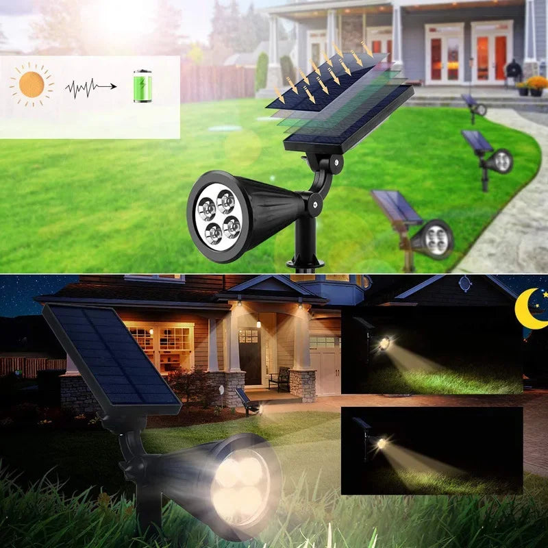 Projecteurs solaires extérieurs lampe à gazon branchée au sol LED 4/7 ampoules IP65 étanche lampe décorative en pierre de jardin lumière en expansion d'arbre - vue 10 sur 12
