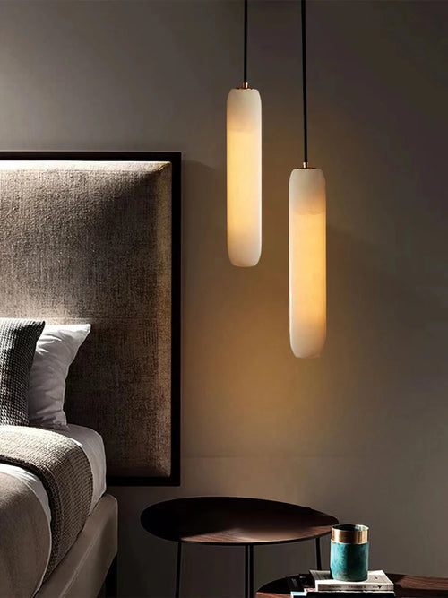 Suspension Simple Créatif Minimaliste Luxe LED Personnalité Artistique Marbre pour Escalier - vue 3 sur 19