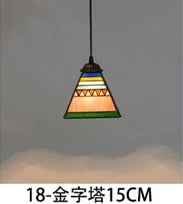 lustre en verre style tiffany rétro pour intérieur méditerranéen - vue 12 sur 30