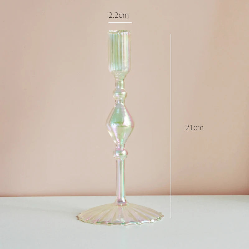 bougeoir en verre décoration nordique pour mariage et fleurs - vue 11 sur 22