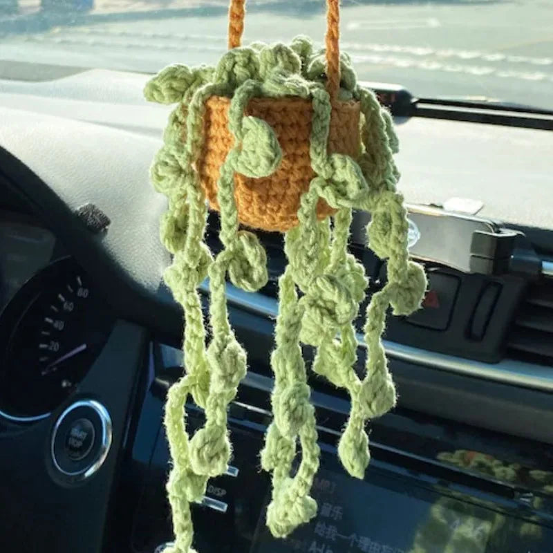 crochet suspendu créatif pour décoration de voiture plante en pot - vue 16 sur 34