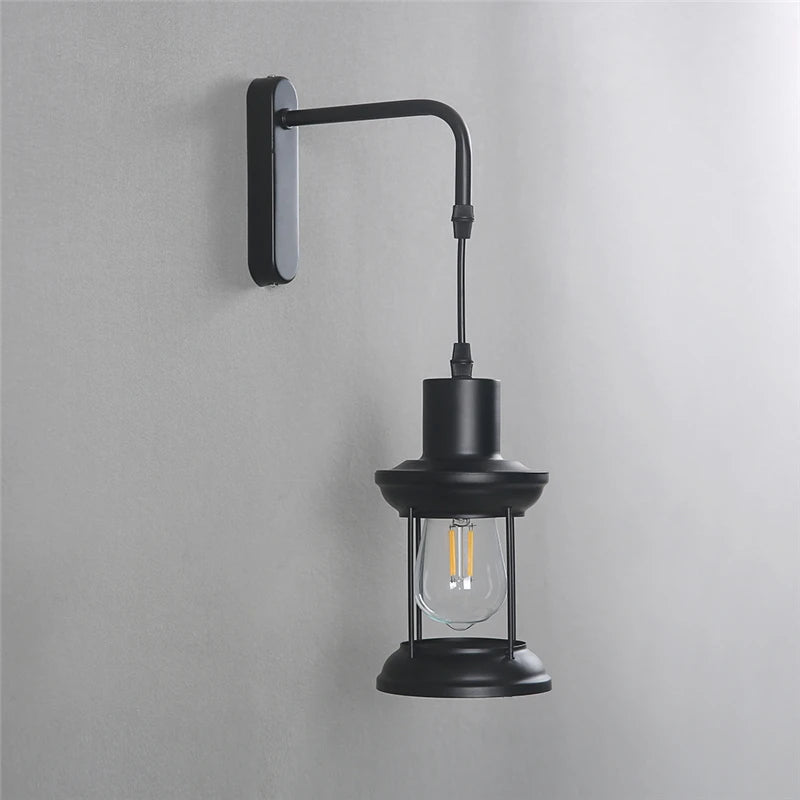 applique murale d'art nordique en fer led rétro pour bar café restaurant - vue 5 sur 7