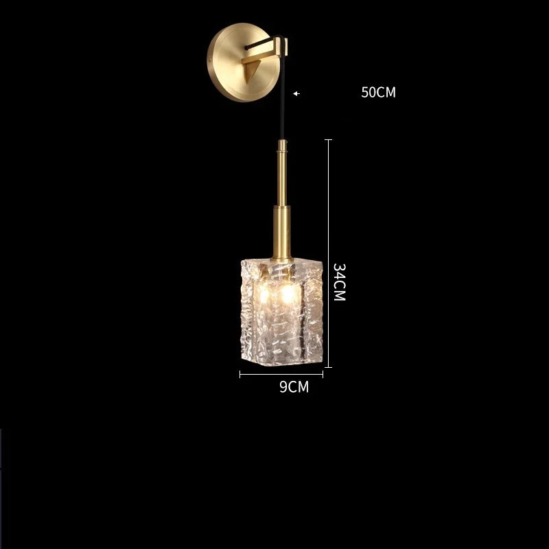 applique murale design gouttelette d'eau cristal led cuivre nordique - vue 13 sur 20