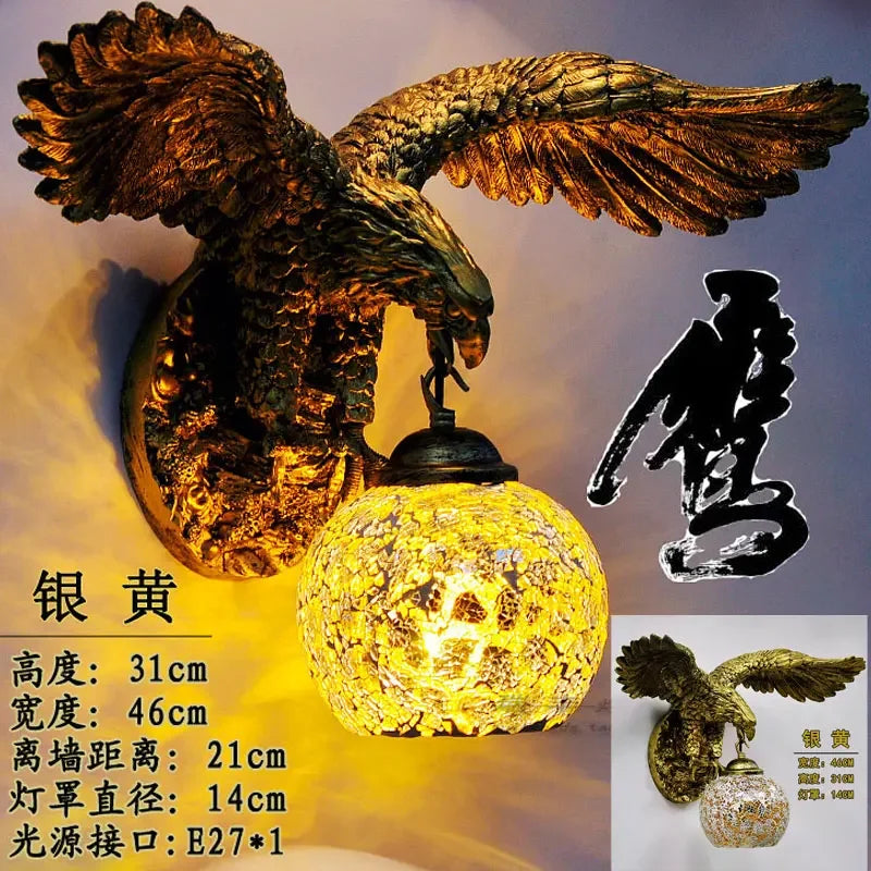 applique murale eagle décoration rétro bohème lumineuse artistique - vue 9 sur 18