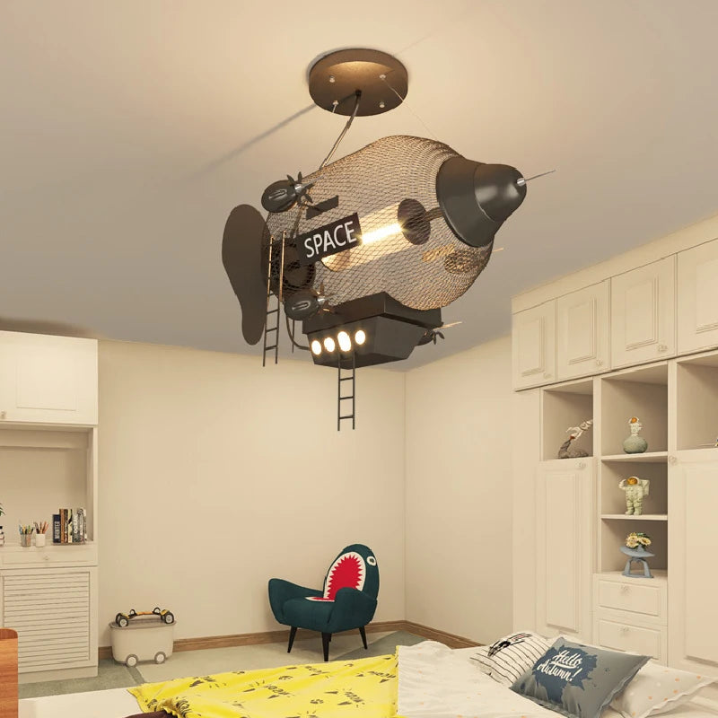 lustre vaisseau spatial créatif pour chambre de garçon - vue 3 sur 7