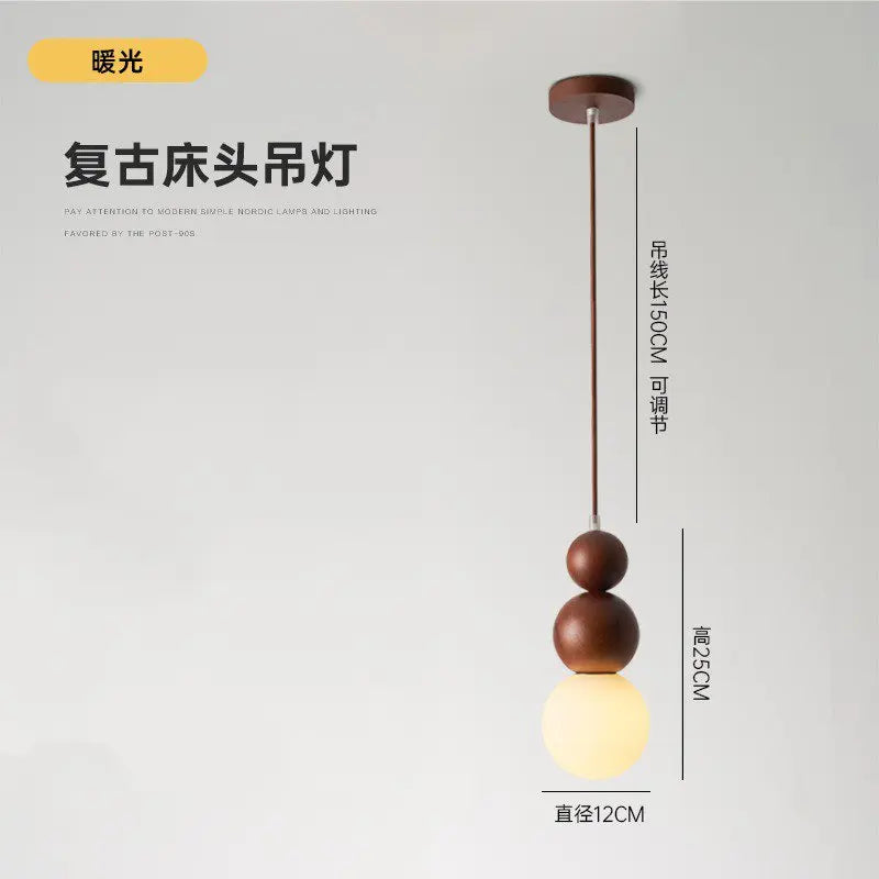suspension en bois massif japonais style wabi sabi pour intérieur - vue 8 sur 8