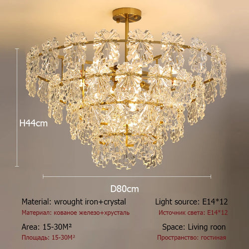 lustre moderne en cristal avec fleurs luminaire suspendu