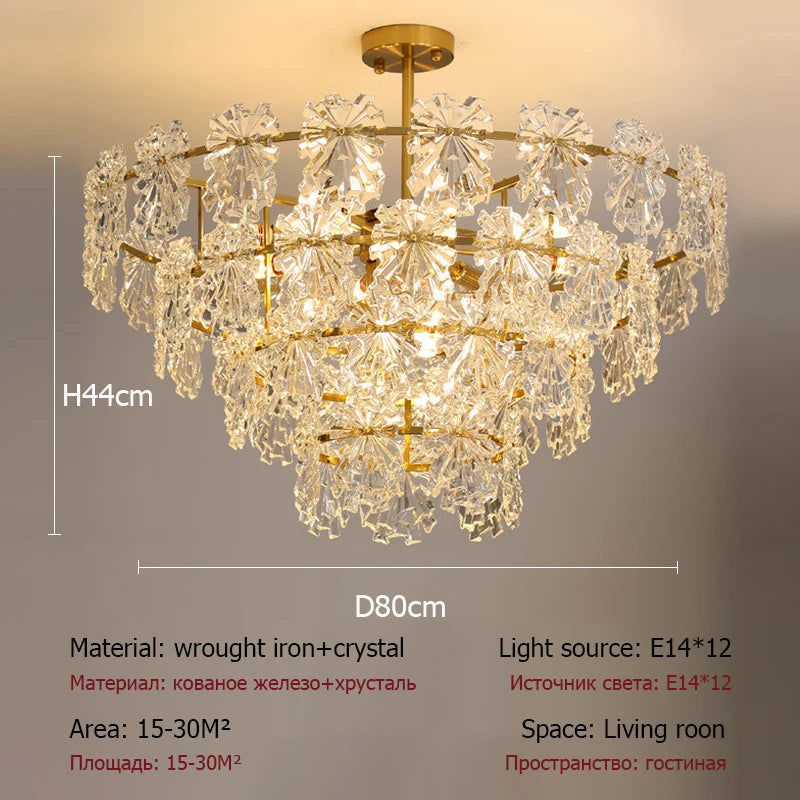 lustre moderne en cristal avec fleurs luminaire suspendu