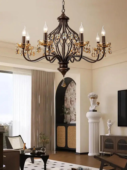 lustre vintage en cristal à led pour hôtel et restaurant - vue 2 sur 9