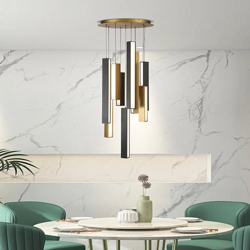 lustre nordique led en acier inoxydable pour restaurant - vue 3 sur 10