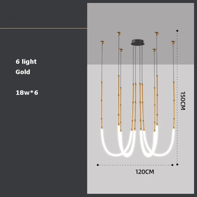 lustre art déco en métal noir avec éclairage led - vue 10 sur 16