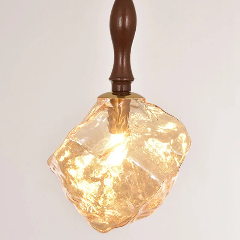 lustre en verre forme bloc de glace pour éclairage divers et - vue 5 sur 10