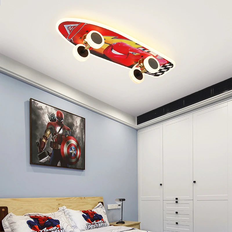 plafonnier créatif nordique skateboard pour chambre d'enfant moderne - vue 5 sur 16