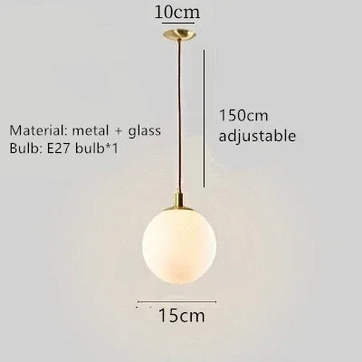 lustre en verre nordique avec led pour décoration moderne