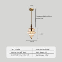 Suspension en verre de style industriel