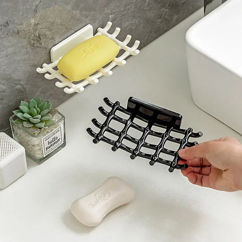 porte-savon mural auto-adhésif sans perforation pour salle de bain - vue 2 sur 8