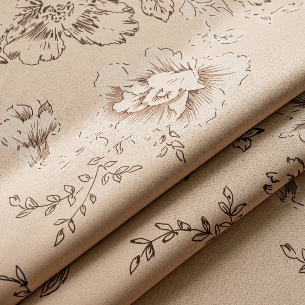 Rideau occultant floral pivoines élégant salon chambre fenêtre - vue 4 sur 7