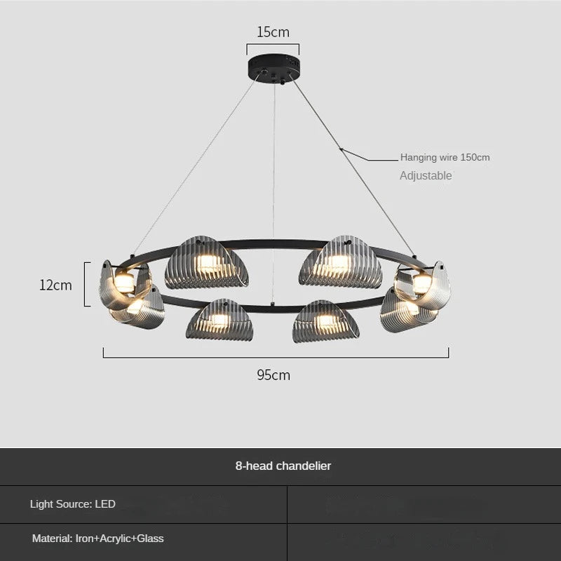suspension créative en verre et fer pour décoration intérieure - vue 9 sur 10