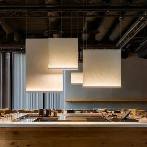 lustre moderne en tissu tricoté design nordique éclairage intérieur - vue 2 sur 17