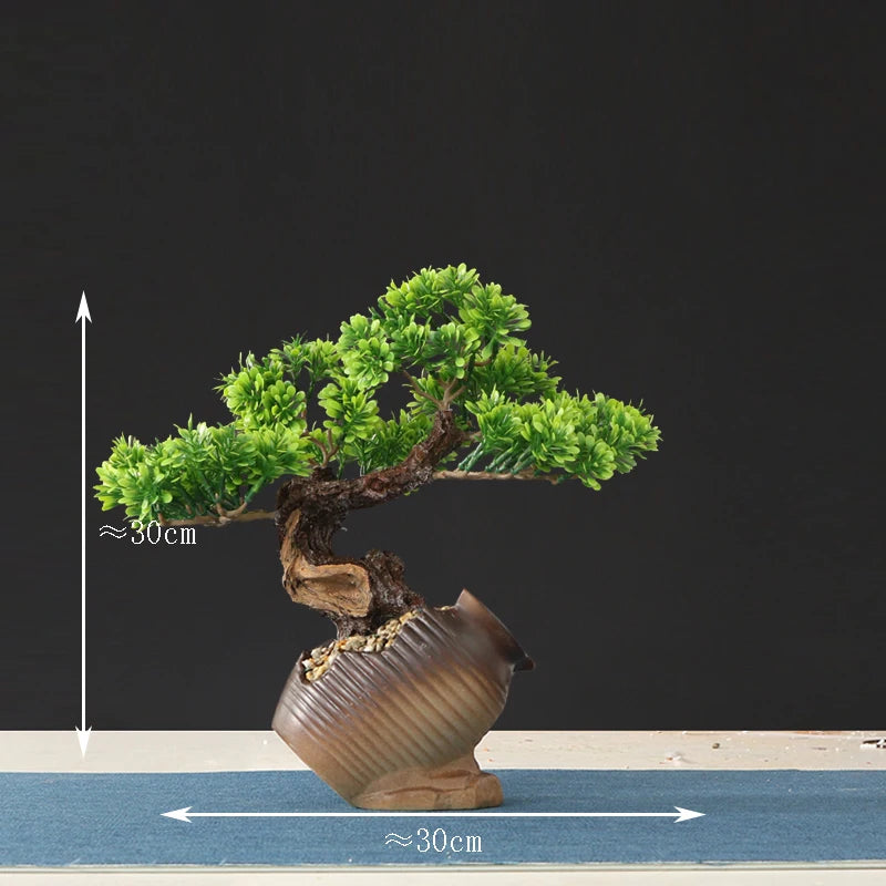 faux arbre bonsaï décoratif pour salon et aménagement paysager - vue 3 sur 36